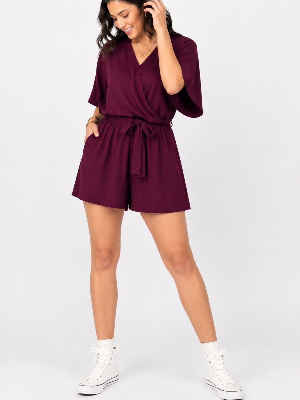 LuLaRoe “Melinda” Burgundy Jumpsuit shorts